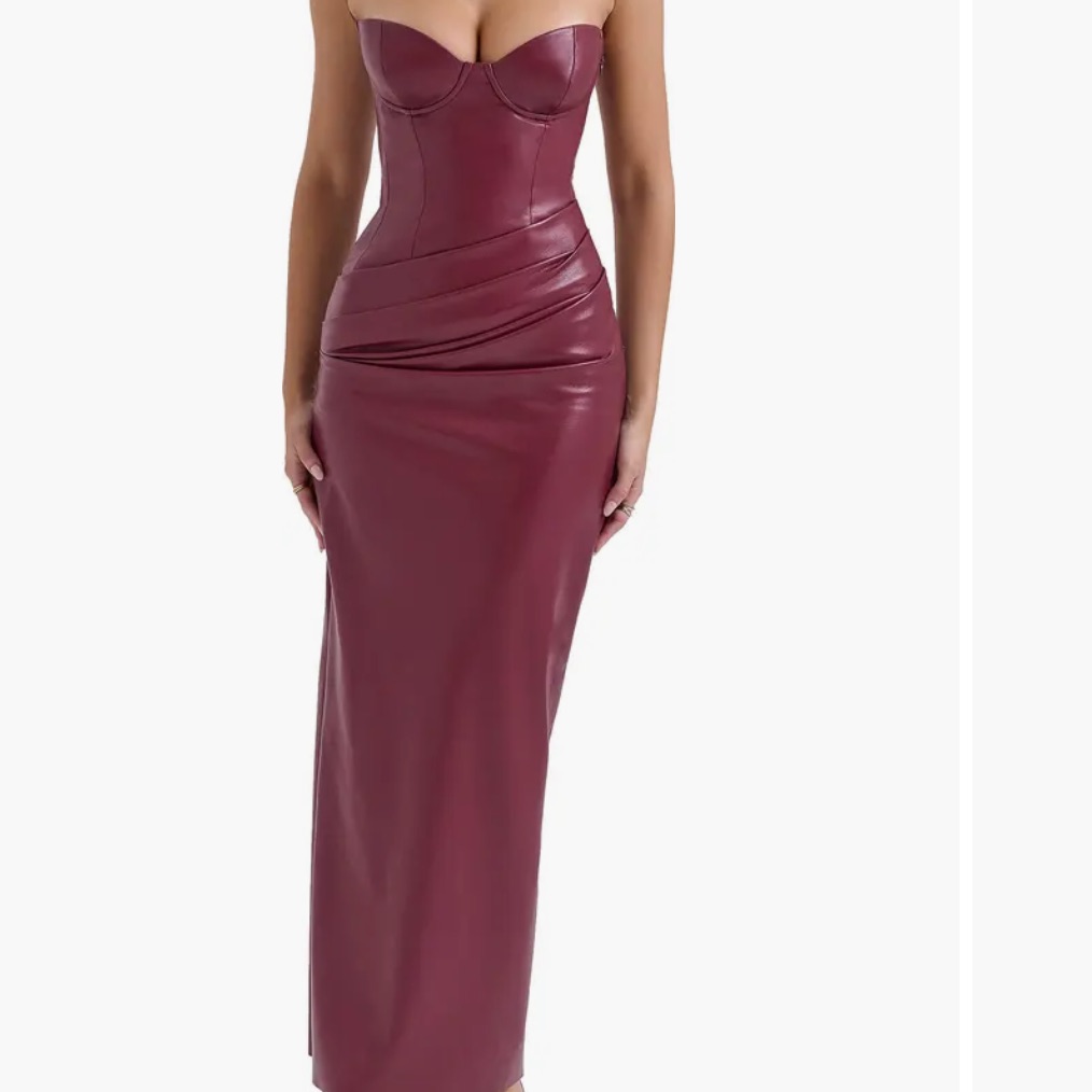 House Of Cb Juliana Leather Midi Dress Size : S (Regular Cup (A-C)